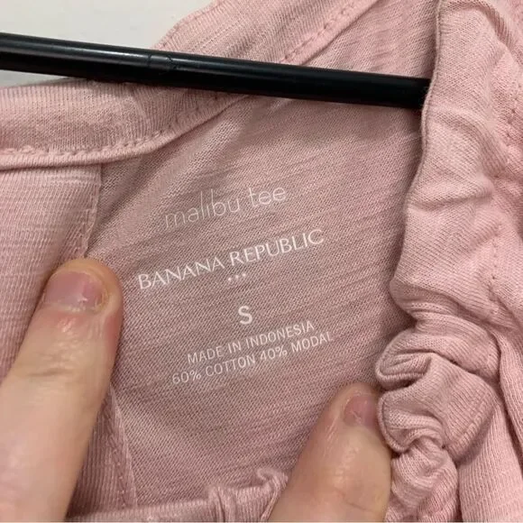 Banana Republic Pink Open Back Malibu Tee Size Small - Picture 7 of 7